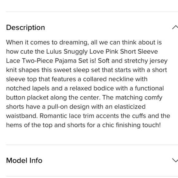 Lulus Snuggly Love Pink Short Sleeve Lace Two-Piece
Pajama Set Size Small Medium - Picture 5 of 7